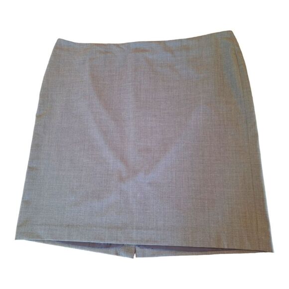 Lands' End Washable Wool Career Skirt Lined Pencil Skirt Gray Plus Size 22W - Picture 2 of 11